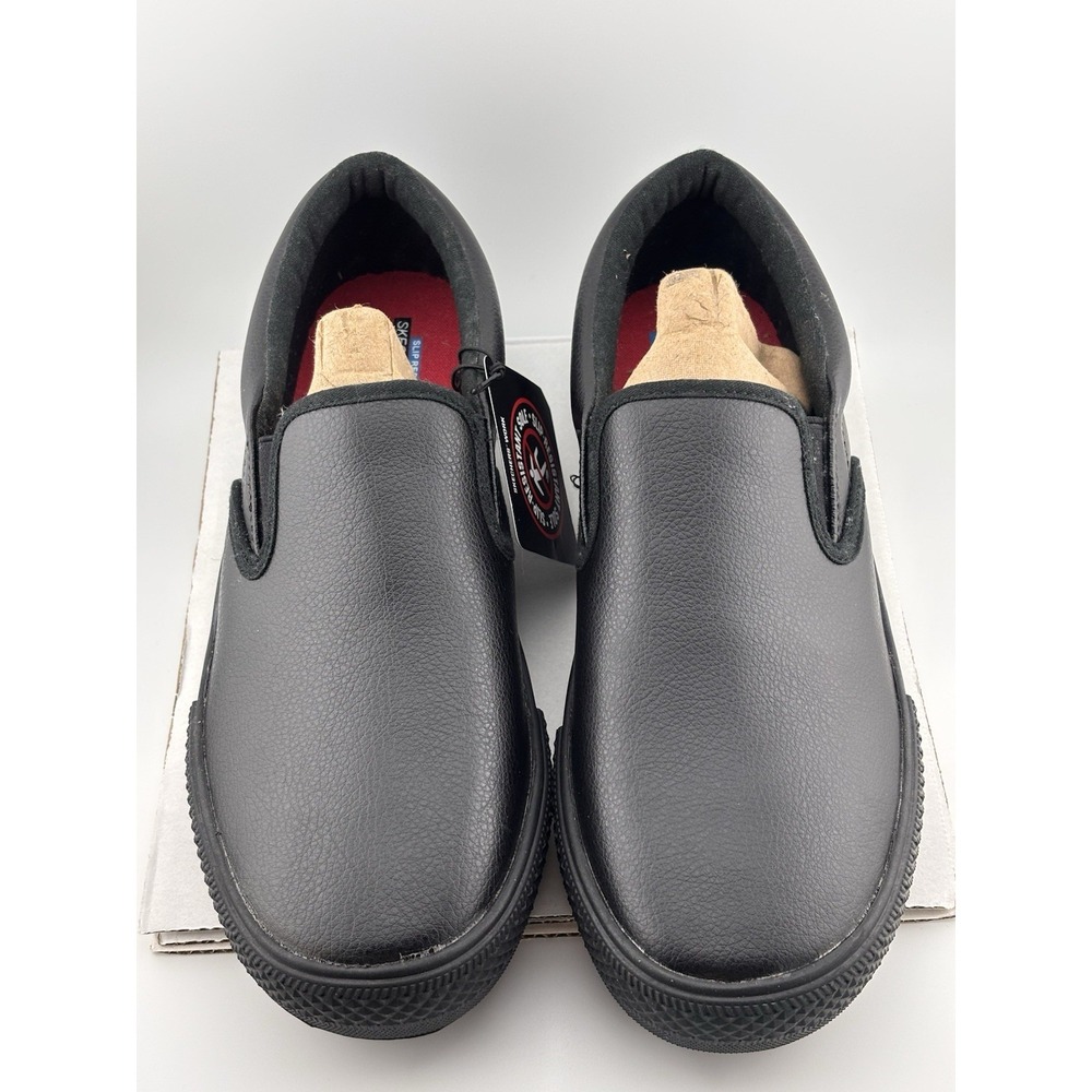 Skechers for Work Slip Resist Womens 8.5 Black Slip On Shoes Gibson Brogna 76559